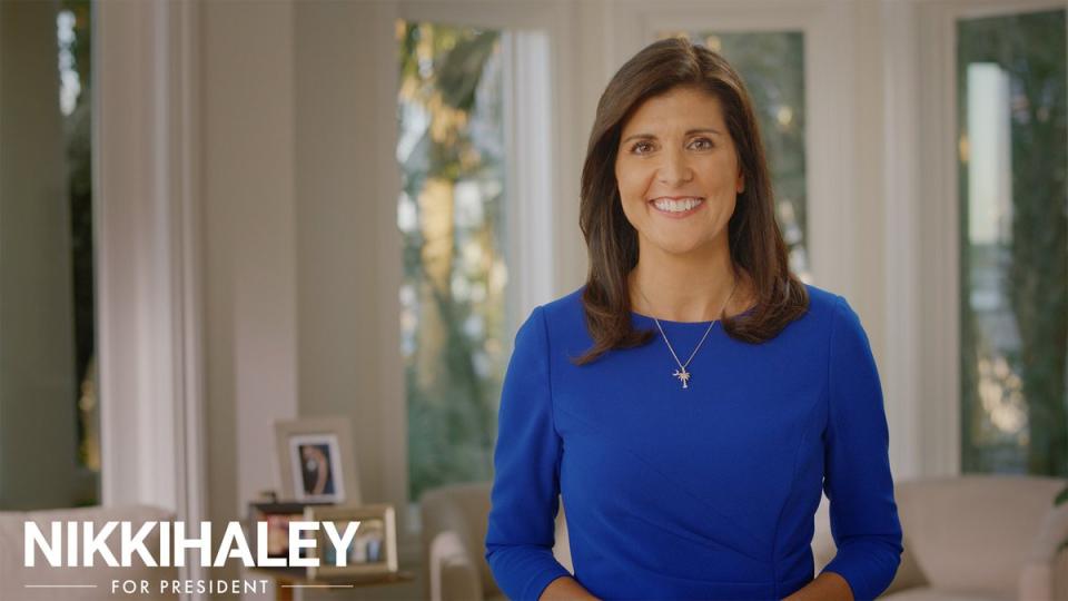 Still from Nikki Haley presidential campaign announcement video