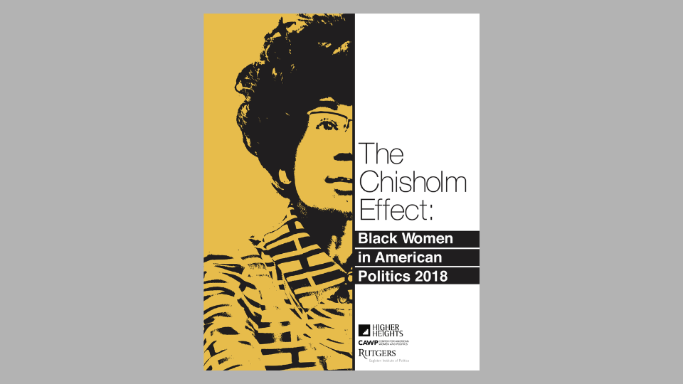 outline of Shirley Chisholm and the title "The Chisolm Effect" written to the right of the image