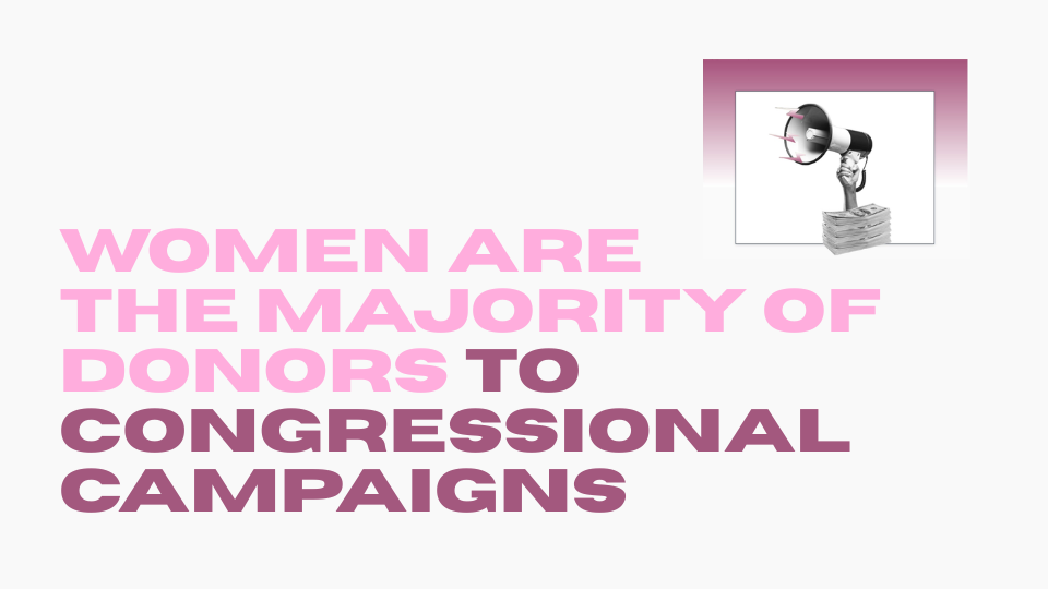Graphic saying women are the majority of donors to congressional campaigns