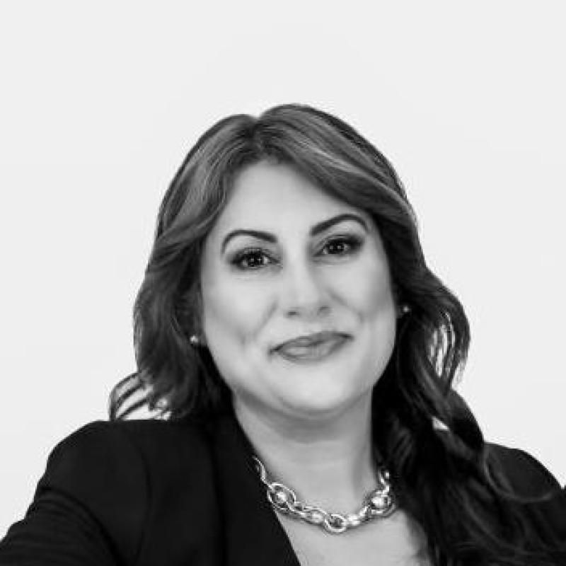 Black and white portrait of Amanda De Palma