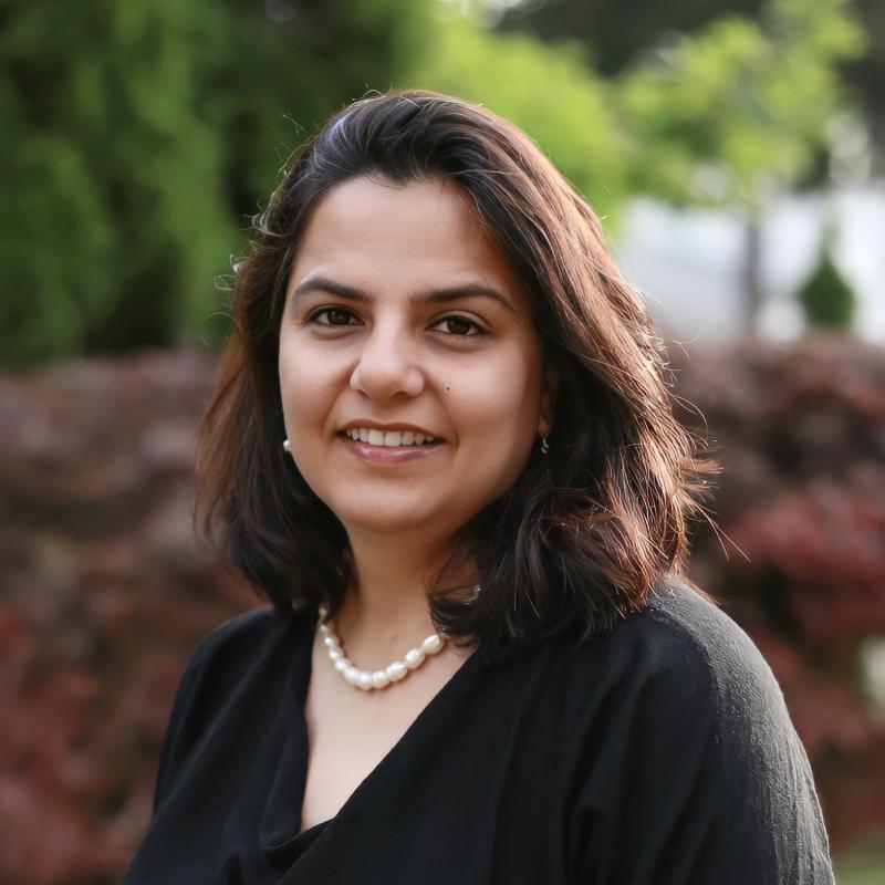 Parul Khemka against a wooded backdrop