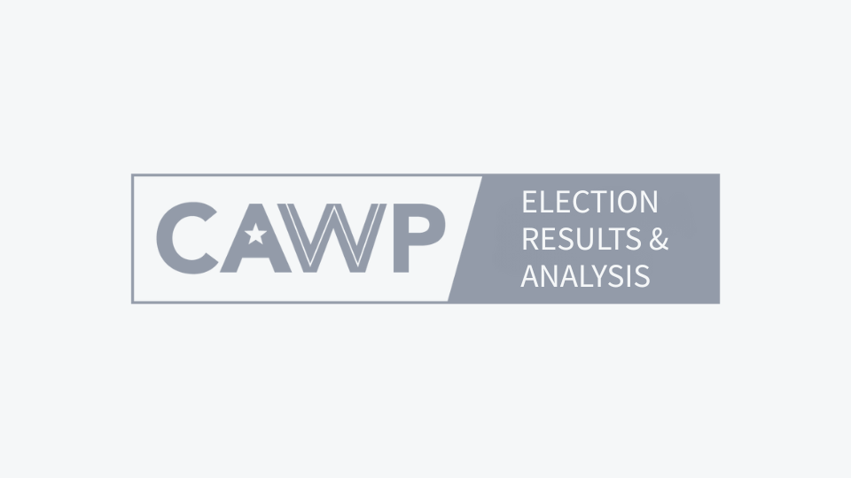 election results and analysis banner - gray